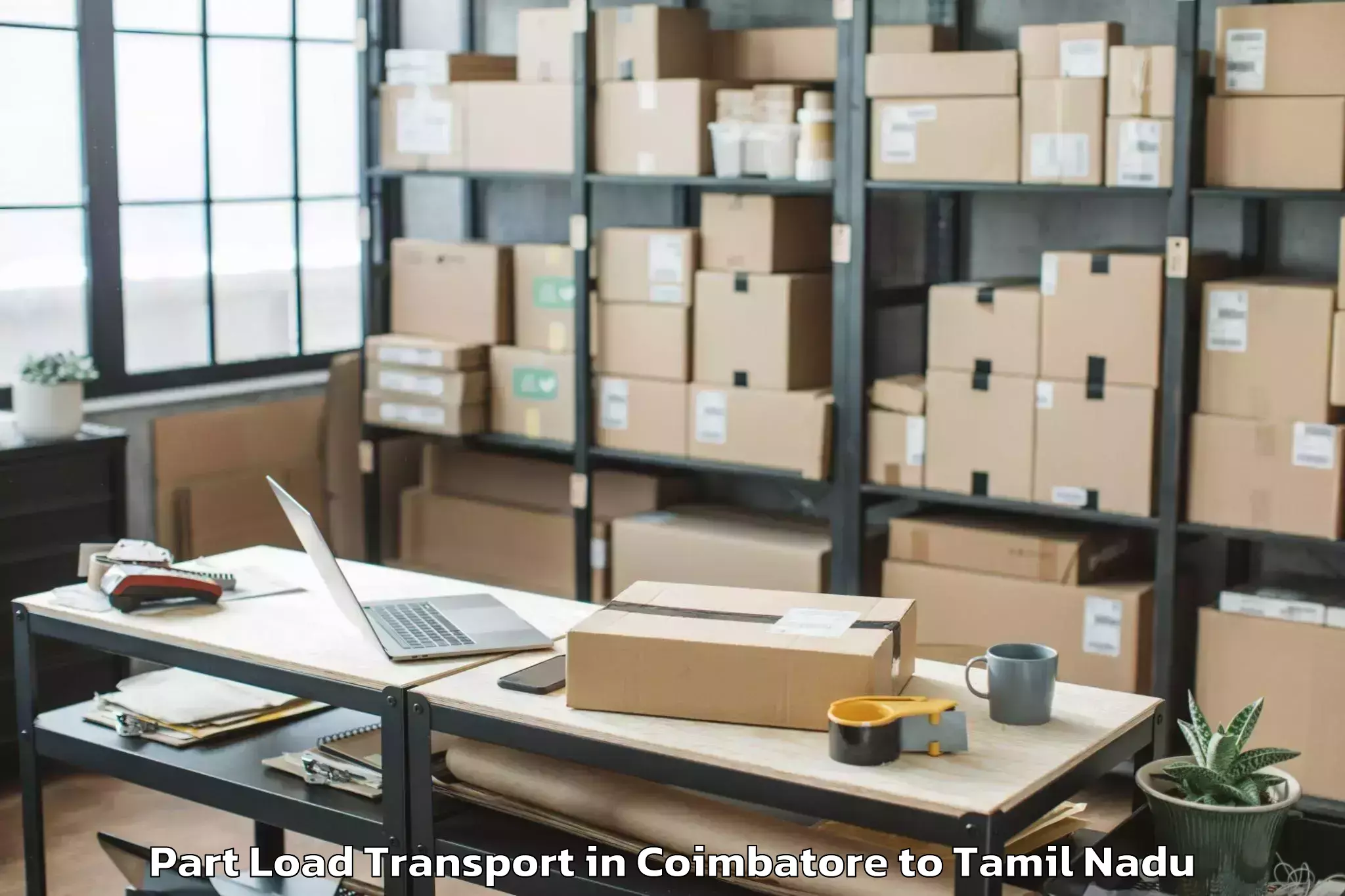 Reliable Coimbatore to Thovala Part Load Transport